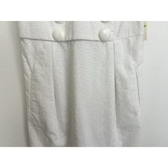 NWT Michael Kors White Eyelet Lace Sleeveless Shift Dress Size 4 - Picture 3 of 8